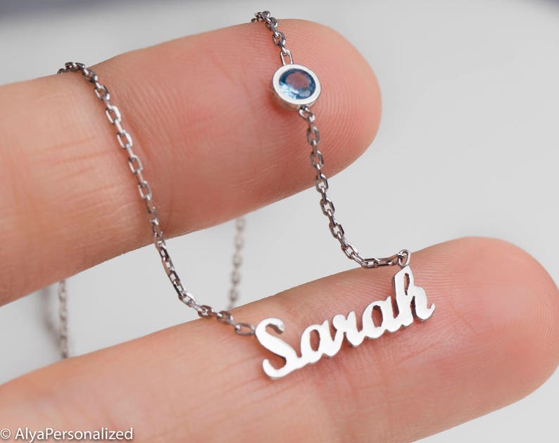 Custom Name Necklace Sterling Silver Name Necklace Etsy