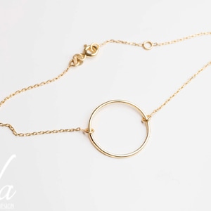 Gold Circle Bracelet - Dainty Bracelet - Karma Jewelry - Charm Bracelet - Minimalist Bracelet - Gold Jewelry - Circle Jewelry