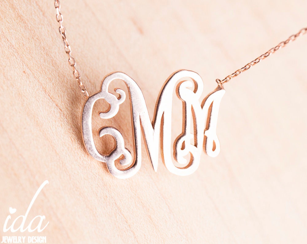 Personalized Monogram Necklace Monogrammed Gifts Gift for | Etsy