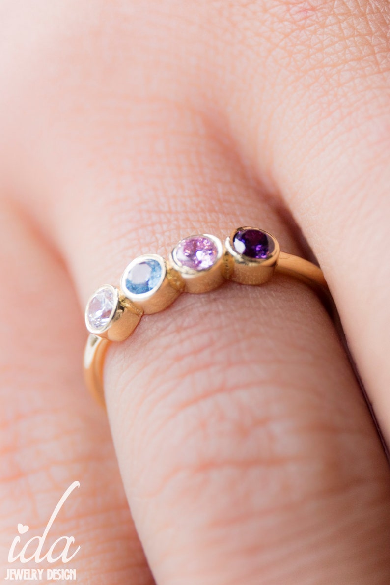 Daughter Rings Name On Ring Buy Sterling Silver With Birthstones