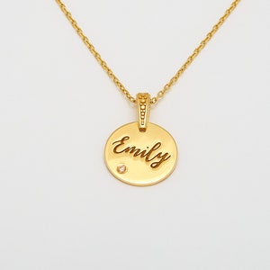 Personalized Name Necklace in Gold or Sterling Silver, Name Necklace with Birthstone, Personalized Birthstone Jewelry, Necklaces for Women