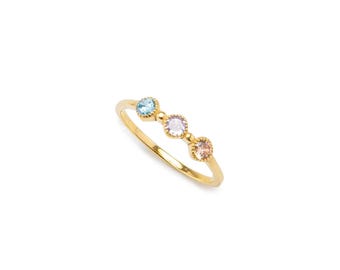Birthstone Ring 2 3 4 5 6 Stone , Family Mothers Birthstone Ring, Birthstone Jewelry Gift, Mother's Day Gift, Gold Ring, Mothers Jewelry