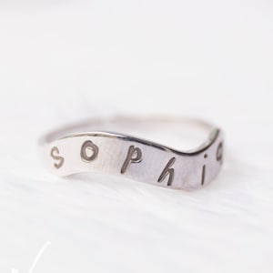 Personalized Sterling Silver Name Ring, Name Rings for Women, Personalized Jewelry Bridesmaid Gift for Her, Graduation Gift