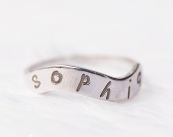 Personalized Sterling Silver Name Ring, Name Rings for Women, Personalized Jewelry Bridesmaid Gift for Her, Graduation Gift