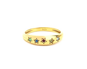 Birthstone Ring with 2, 3, 4, 5, 6 Stone / Personalized Birthstone Jewelry Gifts for Women / Birthday Gift Anniversary Gift Christmas Gifts
