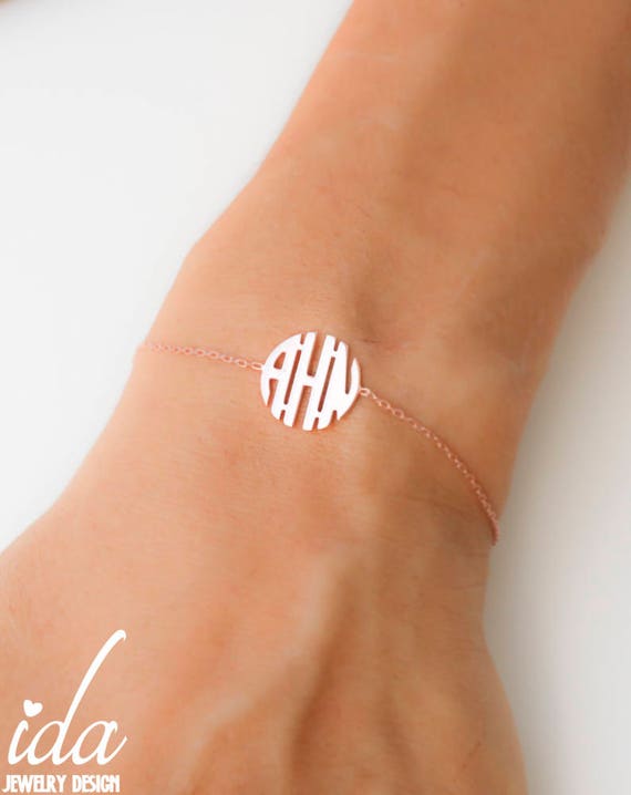 Rose gold monogram bracelet discount