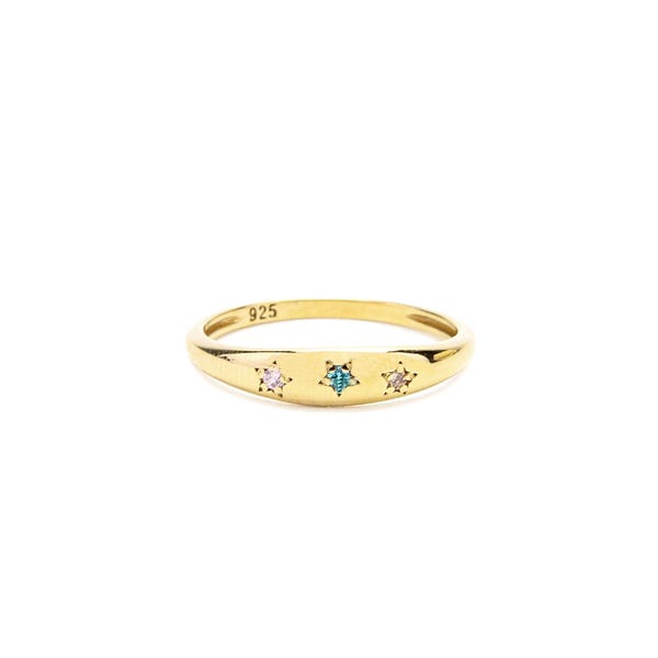 Personalisierter Geburtsstein Ring mit 2, 3, 4, 5, 6 Stein für die Mutter / personalisierter Schmuck mit Geburtsstein / 2, 3, 4, 5, 6 Stein