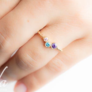 Mothers Birthstone Ring Mothers Rings Birthstones Family Ring Christmas Gifts For Mom Personalized Gift for Mom Mothers Jewelry image 1