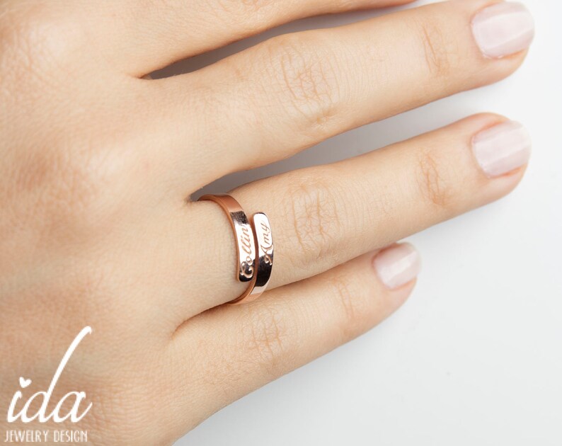 Personalized Ring Stacking Rings Rose Gold Ring Custom Name Ring Custom Hand Stamped Personalized Gift For Her Dainty Ring