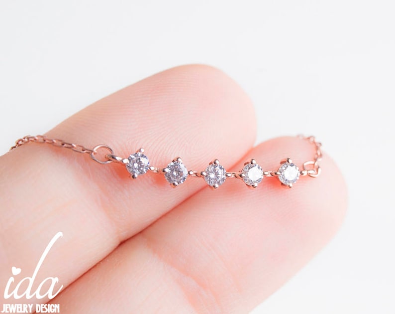 Rose Gold Bracelet Minimalist Jewelry Charm Bracelet Etsy