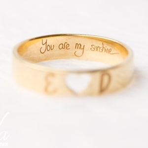 Personalized Handwriting Ring Jewelry, Initial Ring, Girlfriend Gift, Personalized Gift, Engraved Ring, Rings for Women, Wedding Bands Women