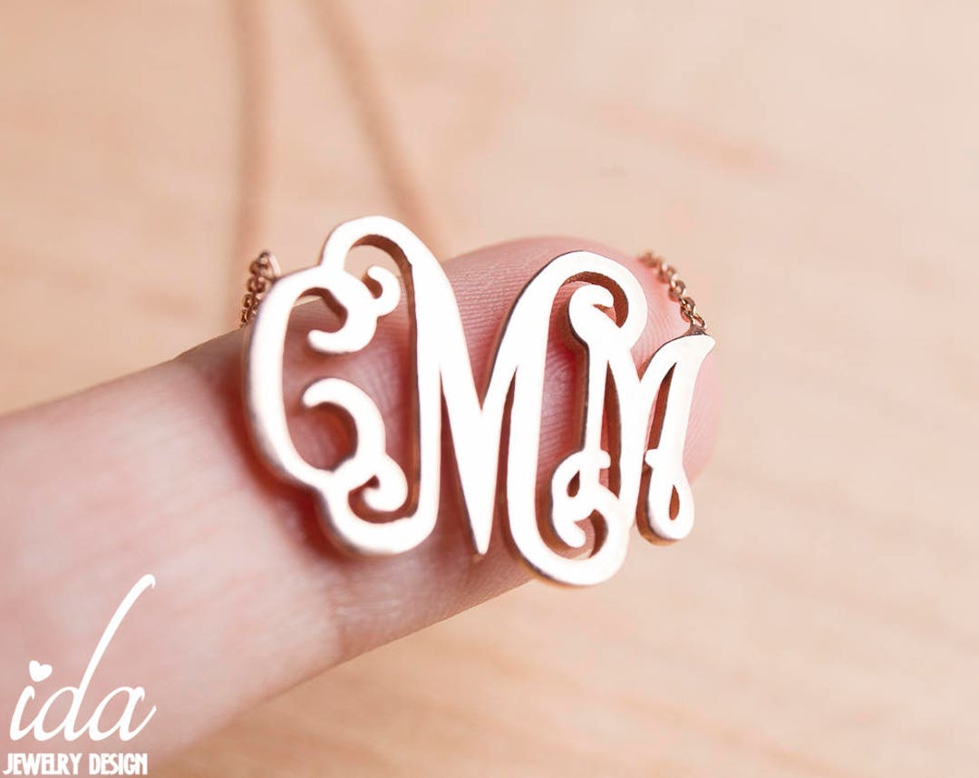 Personalized Monogram Necklace - Monogrammed Gifts - Gift for Her ...