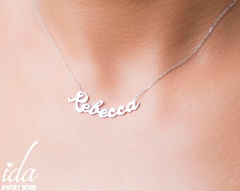 Custom Name Necklace Women - Personalized Sterling Silver Name Necklace -Necklaces For Women - Gift For Her - Bridesmaid Gift,Name Jewelry