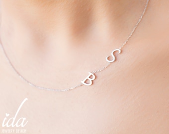 Collier initial personnalisé en or ou argent ou or rose - Collier minimaliste - Collier de lettres, cadeaux personnalisés pour elle