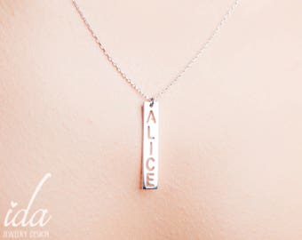 Custom Name Necklace - Necklaces for Women - Necklace Name - Bar Necklace Personalized -  Custom Stamped Jewelry - Engraved Necklace - Gift