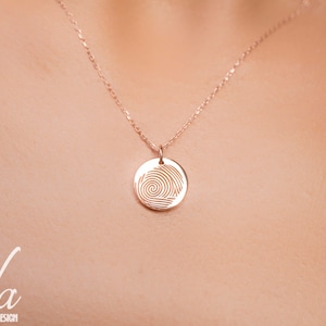 Memorial necklace with sale fingerprint