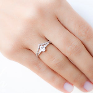 Engagement Rings for Women, Cubic Zirconia Engagement Ring Set, White Gold Wedding Rings Women, Womens Rings, Wedding Ring Set,  Jewelry