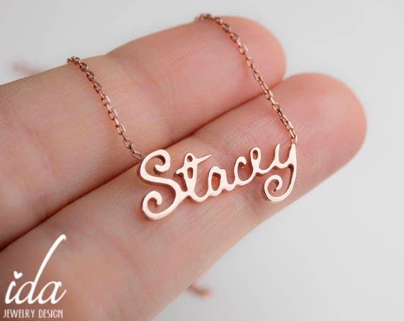 Custom Choker Necklace Rose Gold Name 