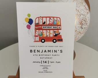 Party Bus Invites Etsy