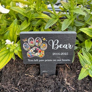 Personalised Dog Memorial Slate Garden Marker: Pet Loss Gift (6x12cm)