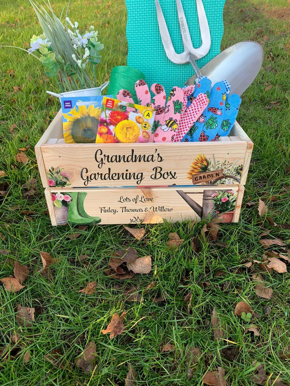 Personalised Wooden Crate Garden Crate Garden Box Garden Etsy UK