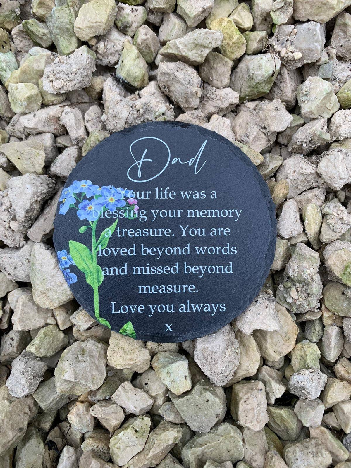 Engraved In Loving Memory Heart Memorial Garden Stone - Memorial Gift Idea