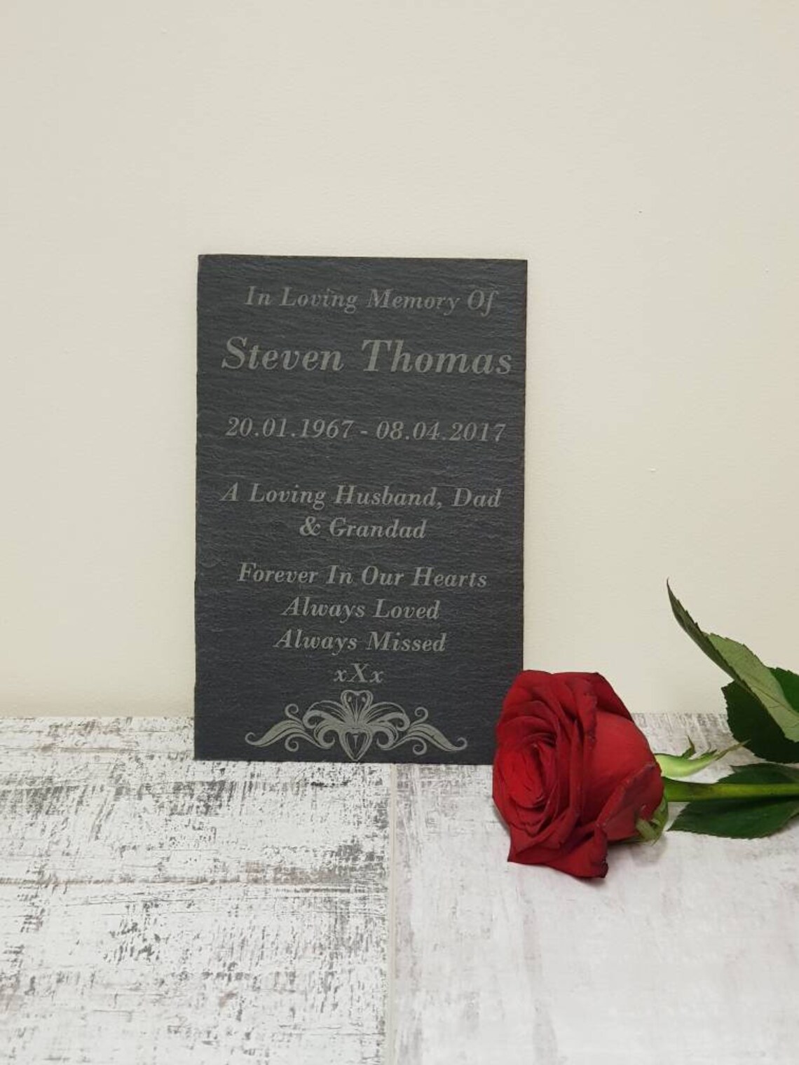 Engraved In Loving Memory Heart Memorial Garden Stone - Memorial Gift Idea