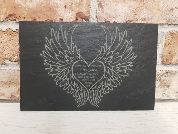 Personnalisé Gravé Coeur naturel ardoise Pet plaque commémorative Avec N/'importe Quel Message