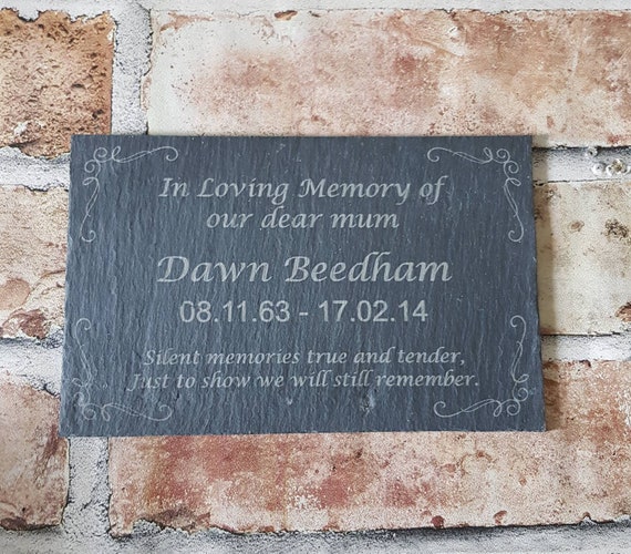 Grave Memorial Slate Memorial Plaque in Loving Memory Etsy
