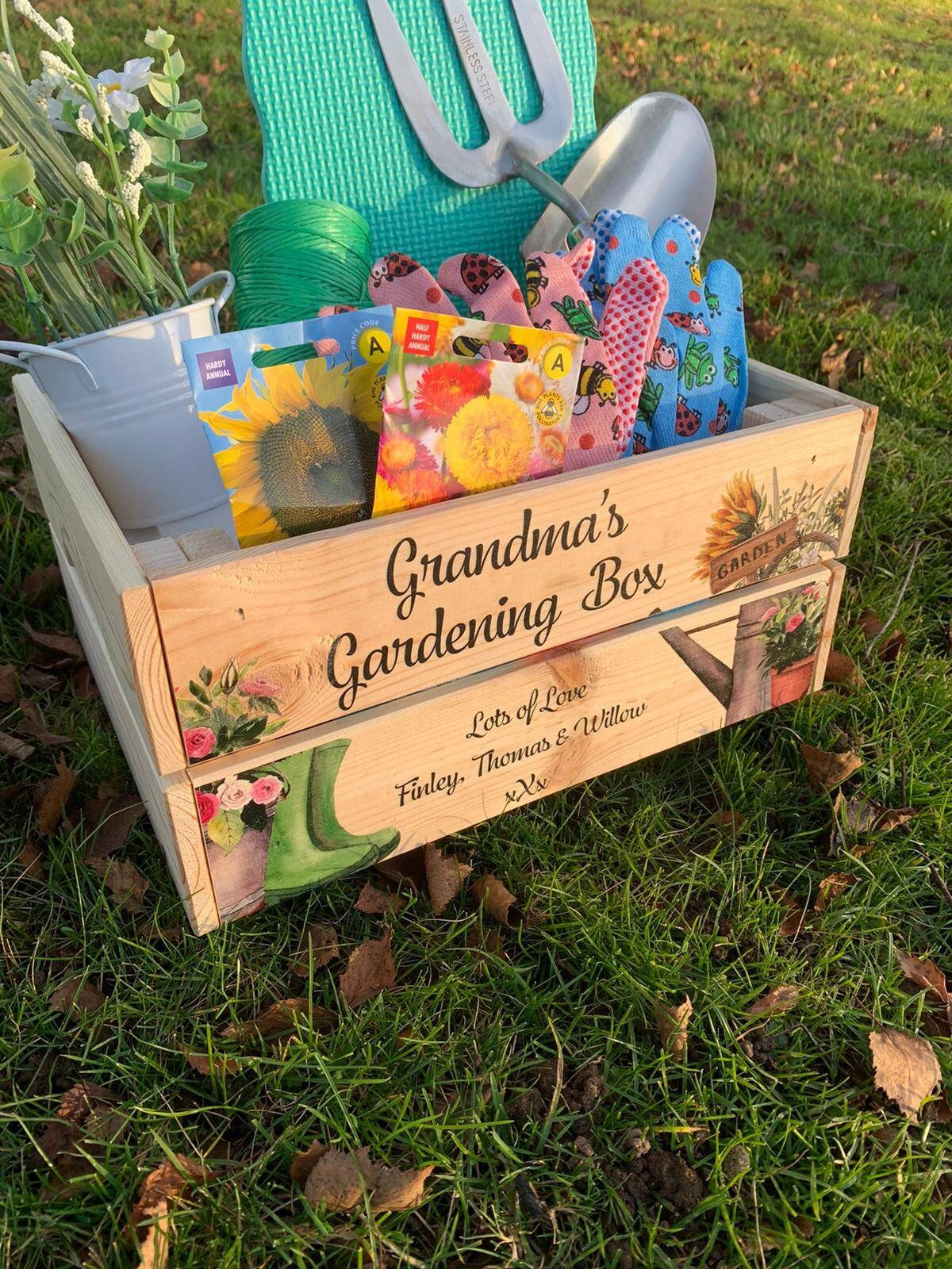 Personalised Wooden Crate Garden Crate Garden Box Garden Etsy UK