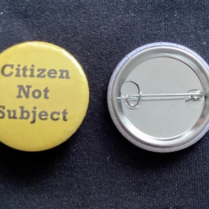 Not my King Pin Badges Set of 4 Anti-Monarchist Button Badges, Republic Badges, Political Badges image 2