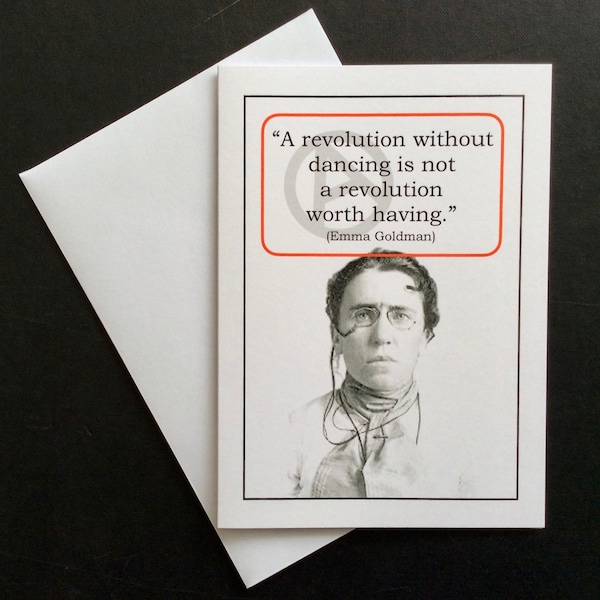 Anarchy Greetings Card - Emma Goldman Quote Card, A5 Card, All Occasion Card, Quote Card, ANTIFA Card, Revolution Card, Feminist Card