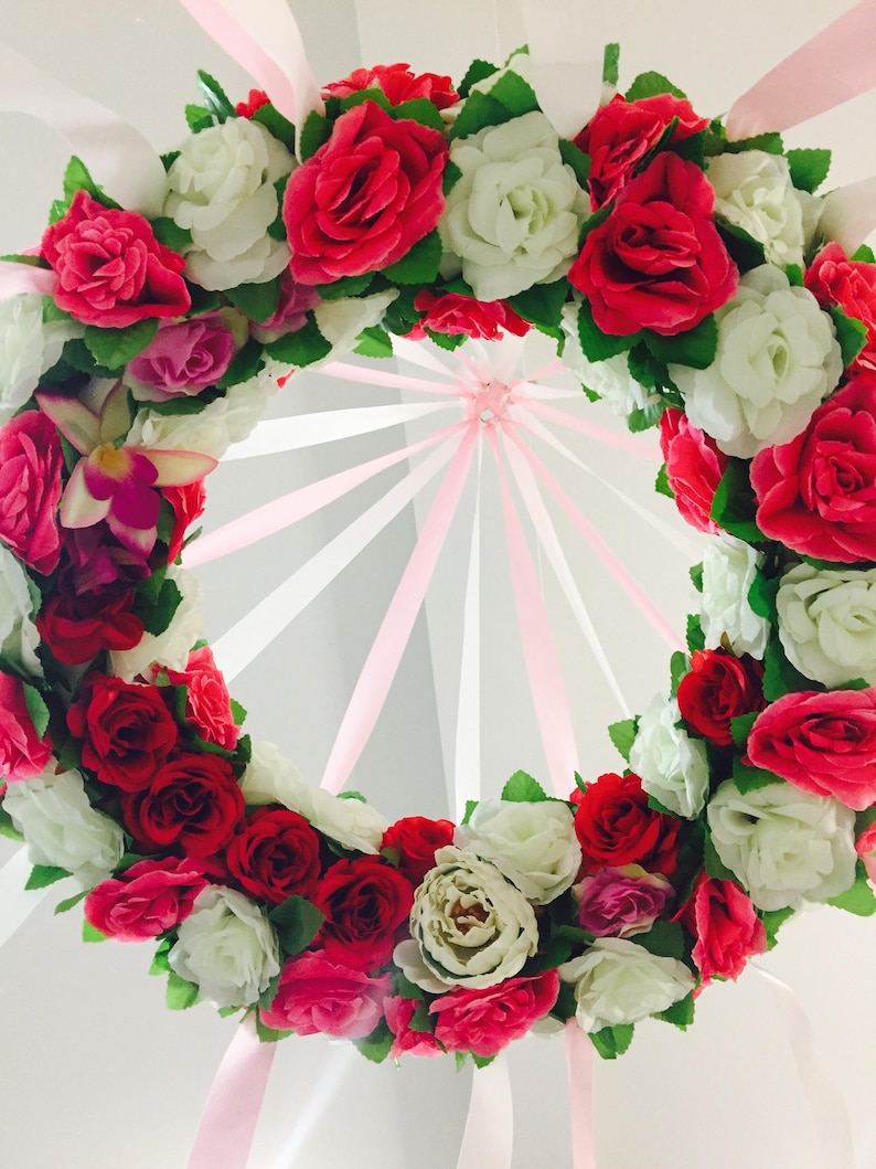 artificial roses christening fake flowers wreath birthay party baby shower Fake flowers accessories baptism Budget Wedding decor