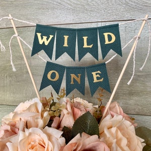festone banner cake topper giungla verde foresta tropicale bosco festa buon primo compleanno mini ghirlanda bandierine bandiere striscione