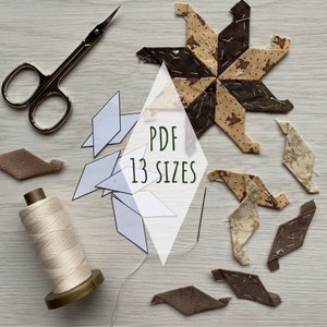 diamonds english paper piecing templates block diamond quilt pattern foundation pieced epp pdf printable pieces 8 point star 45 degree fpp