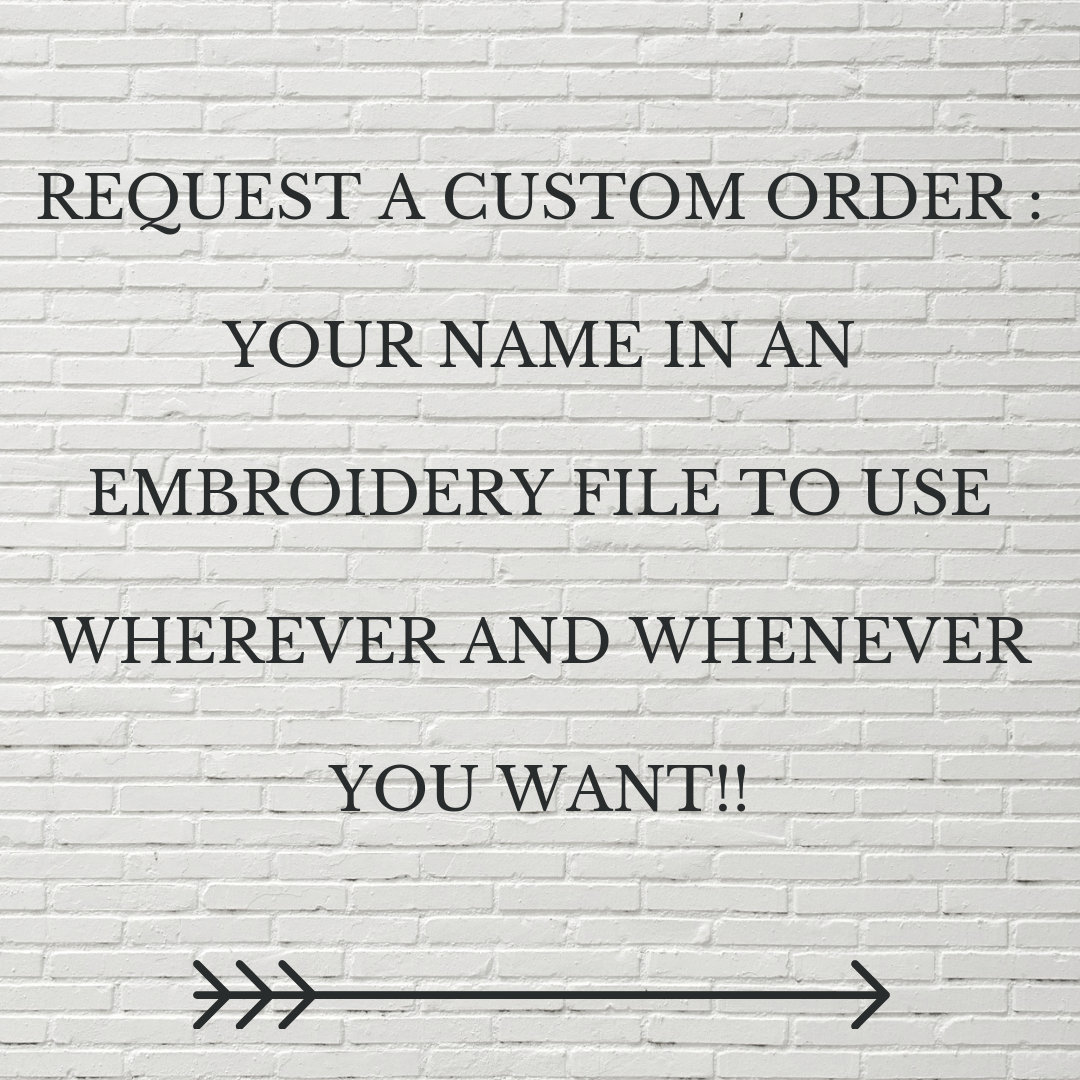 Name Embroidery Design Custom Machine Embroidery Designs Etsy