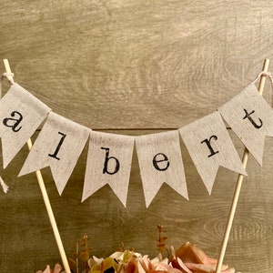 banner cake topper in tessuto festone nome torta personalizzabile striscione personalizzato mini bandierine corsivo stampatello minuscolo