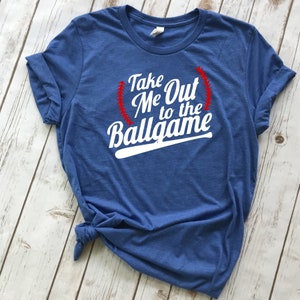 DesignRealm Take Me Out to The Ballgame | Baseball T-Shirt | Baseball Tee | Texas Rangers | Baseball Mom | Baseball Dad | Peanuts and Crackerjacks 