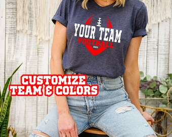 Personalized Football Mom Shirt: School Spirit Wear