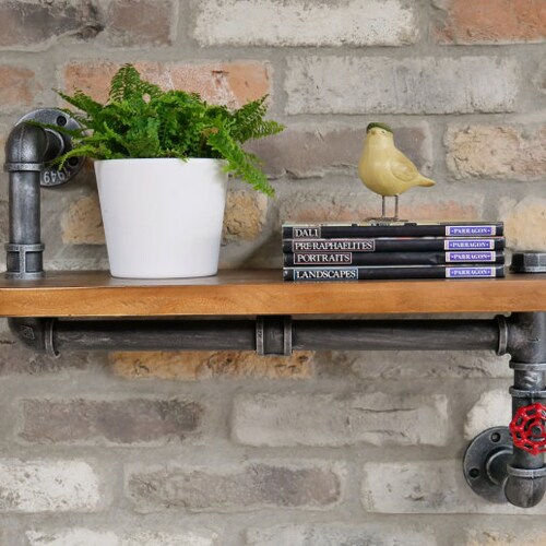 Pair Pipe Shelf Brackets Steampunk Shelf Brackets Industrial Etsy UK