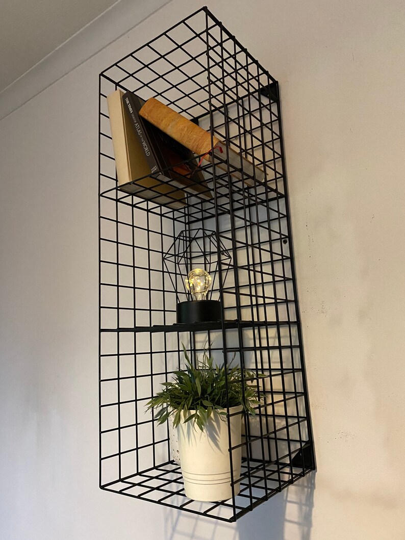 Metal Wire Mesh Storage Cube Wall Unit Shelves Etsy UK