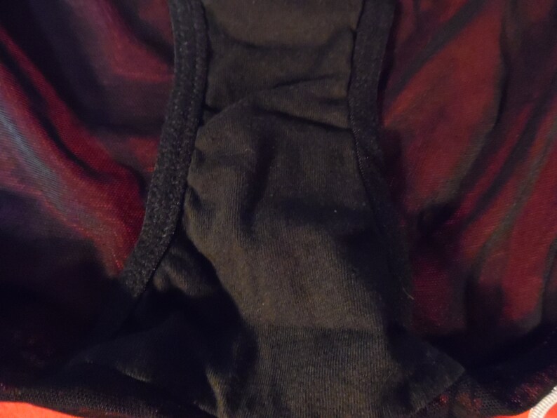 DELICATES VINTAGE Mesh Panty X-Large Black Mauve Pink Nylon Polyester Spandex Cotton *Please Read