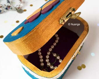 Cajas de joyería de madera pintadas decoradas y barnizadas a mano diferentes formas y tamaños