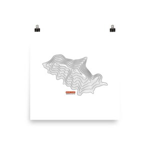 May include: A black and white topographic map print of Mount Stuart, Washington, USA.