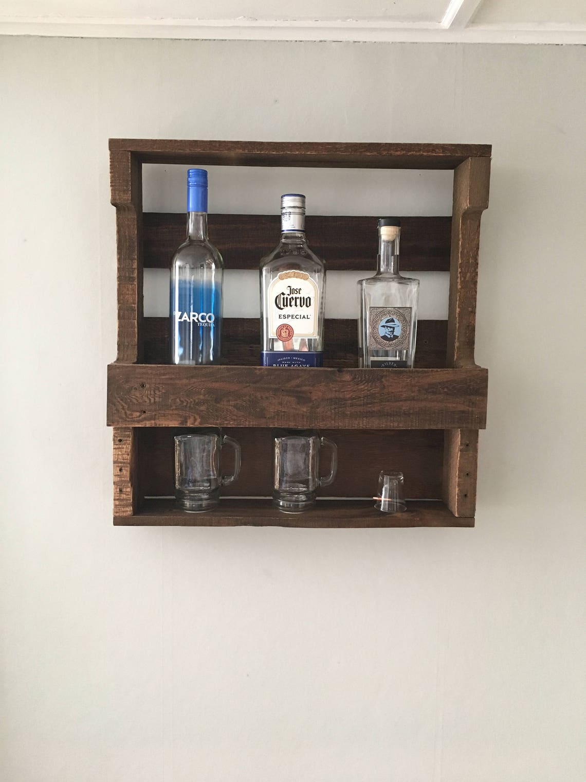 Liquor Wall Rack W/ Personalization Possible Wooden Beer Etsy