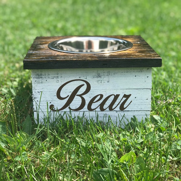 Single Dog Bowl Stand | Elevated Personalized Dog or Cat Stand
