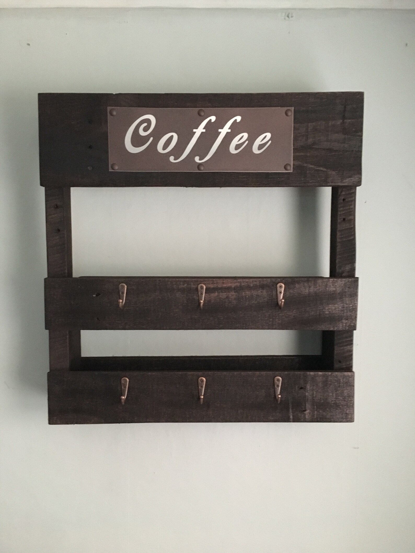 Coffee Bar Coffee Wall Rack Wood Pallet Coffee Cup Holder Etsy