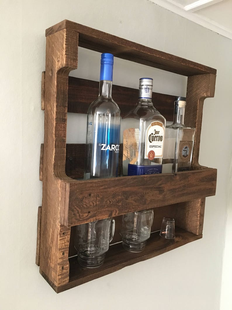 Liquor Wall Rack W/ Personalization Possible Wooden Beer Etsy