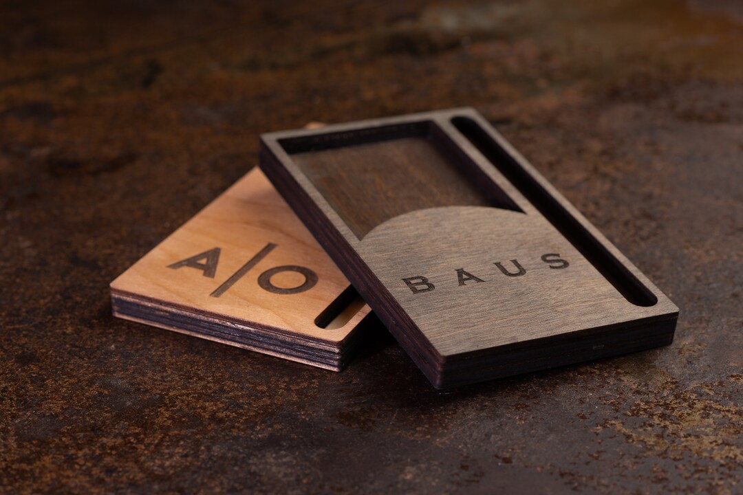 Custom Wood Check Presenter Tray With Pen Holder Laser Etsy