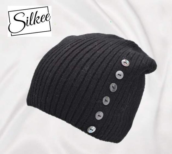 Silkee 100 Silk Lined Cashmere Blend Beanie Hat Etsy